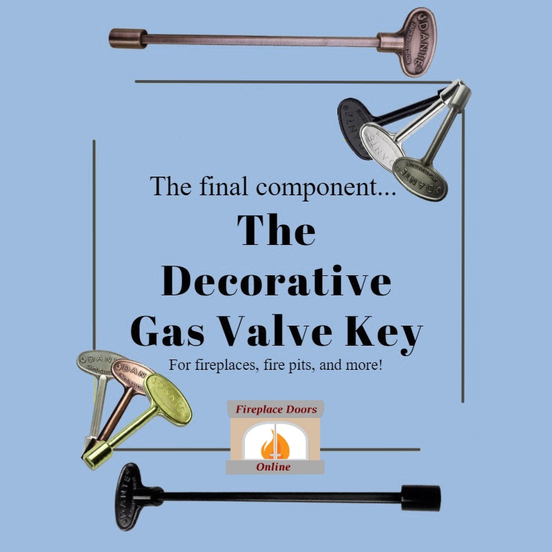 Dante Blue Flame Fireplace Pewter 8" Gas Valve Key 1/4"  5/16" Stem New 