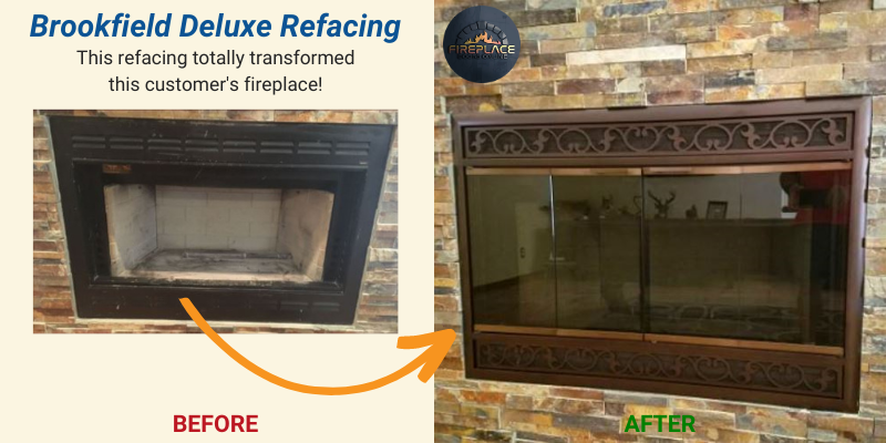 Brookfield Deluxe Fireplace Refacing Before and After