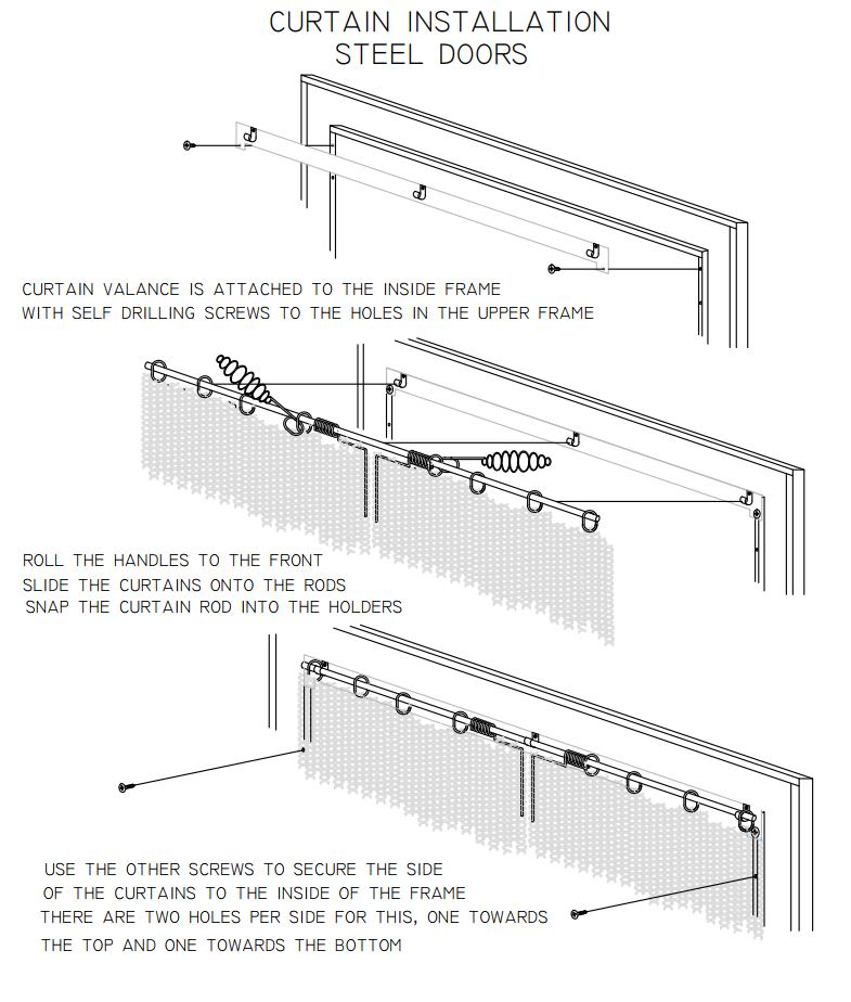 How To Insatll Mesh Curtain On Fireplace Door