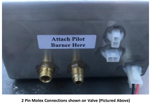 2 Pin Molex Connection Shown On Valve