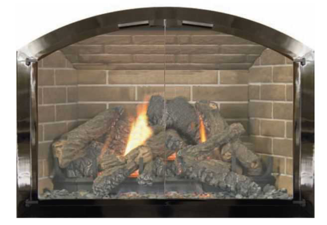 Black Nickel Plated Arched Fireplace Door