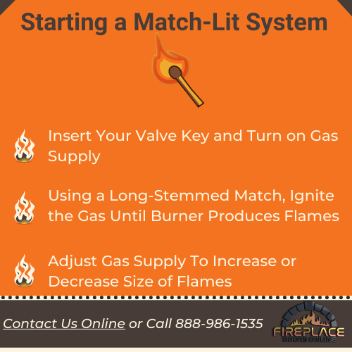 Lighting a Gas Fire Pit Using a Match-Lit System infographic