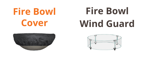 fire bowl cover and fire bowl wind guard 