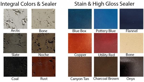 examples of your fire bowl color options 