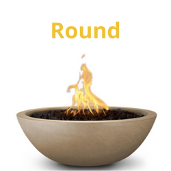 round concrete fire bowl