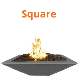 square concrete fire bowl