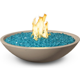 fire bowl with blue fire glass 