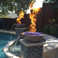 custom concrete fire and water bowl