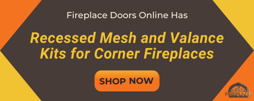mesh curtains for corner fireplaces