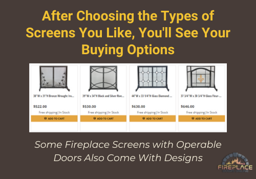 fireplace screens with door