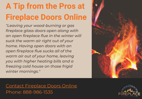 A tip from the Fireplace Doors Online pros graphic image with quote