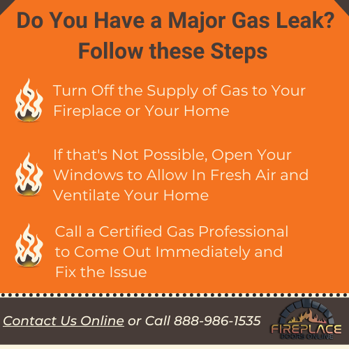 what to do if you have a major fireplace gas leak