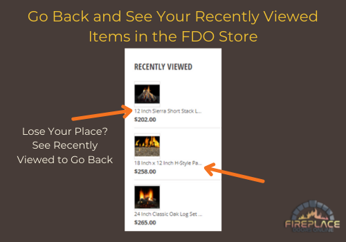 go back to see your previously viewed items in the FDO store