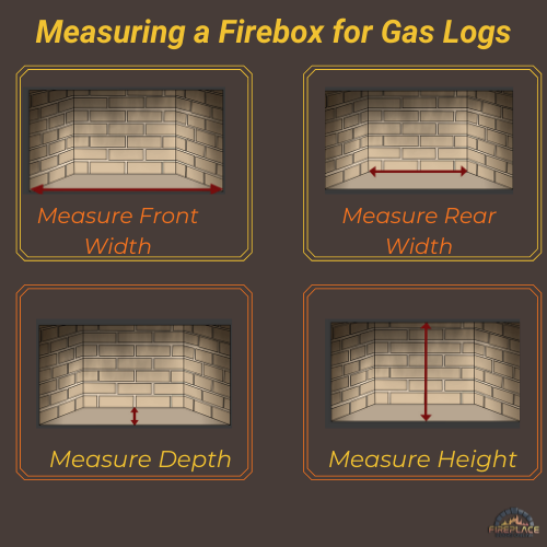 how to measure a firebox for gas logs