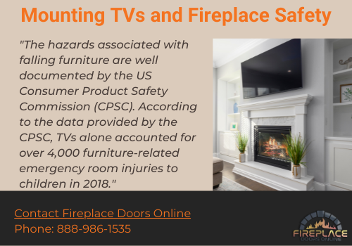 mounting TVs above a fireplace and fireplace safety with CPSC quote and data