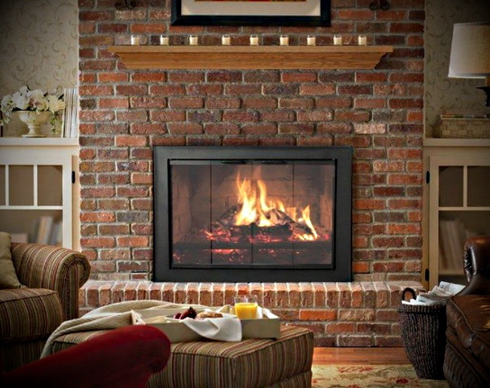 brick hearth fireplace