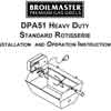 Broilmaster Heavy Duty Standard Rotisserie Owner's Manual