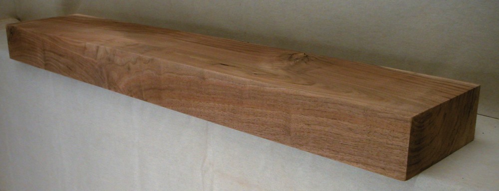 Square Cut Walnut Log Fireplace Mantel