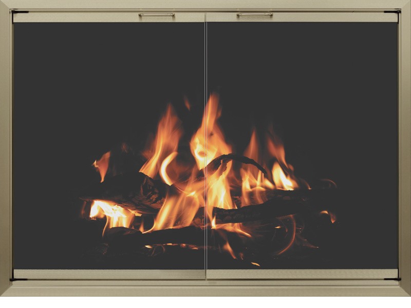 4 Sided Overlap Fit Prefab Fireplace, Zero Clearance Overlap Fireplace Doors