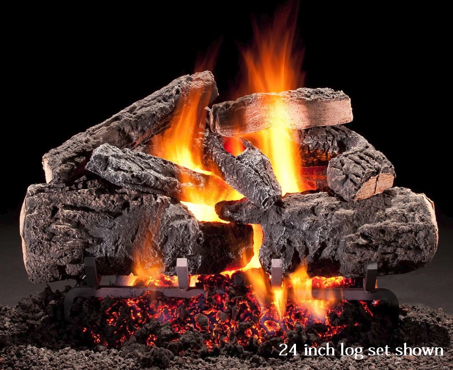 Hargrove Woodland Timbers Vented GAS Log Set with RGA/ANSI Certified E-Burner and Match Light Ignition, Natural GAS | Size: 24 Inches by Spotix