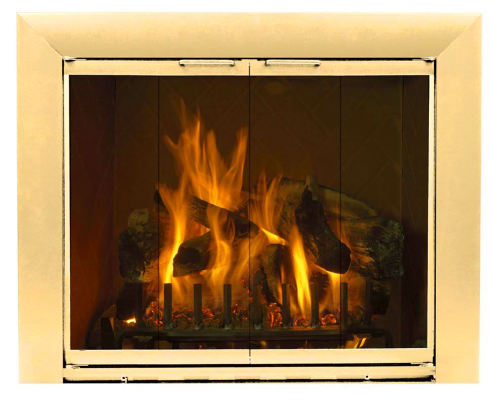 Polished Brass Premium Masonry Fireplace Door 33"w x 28"h 3328 