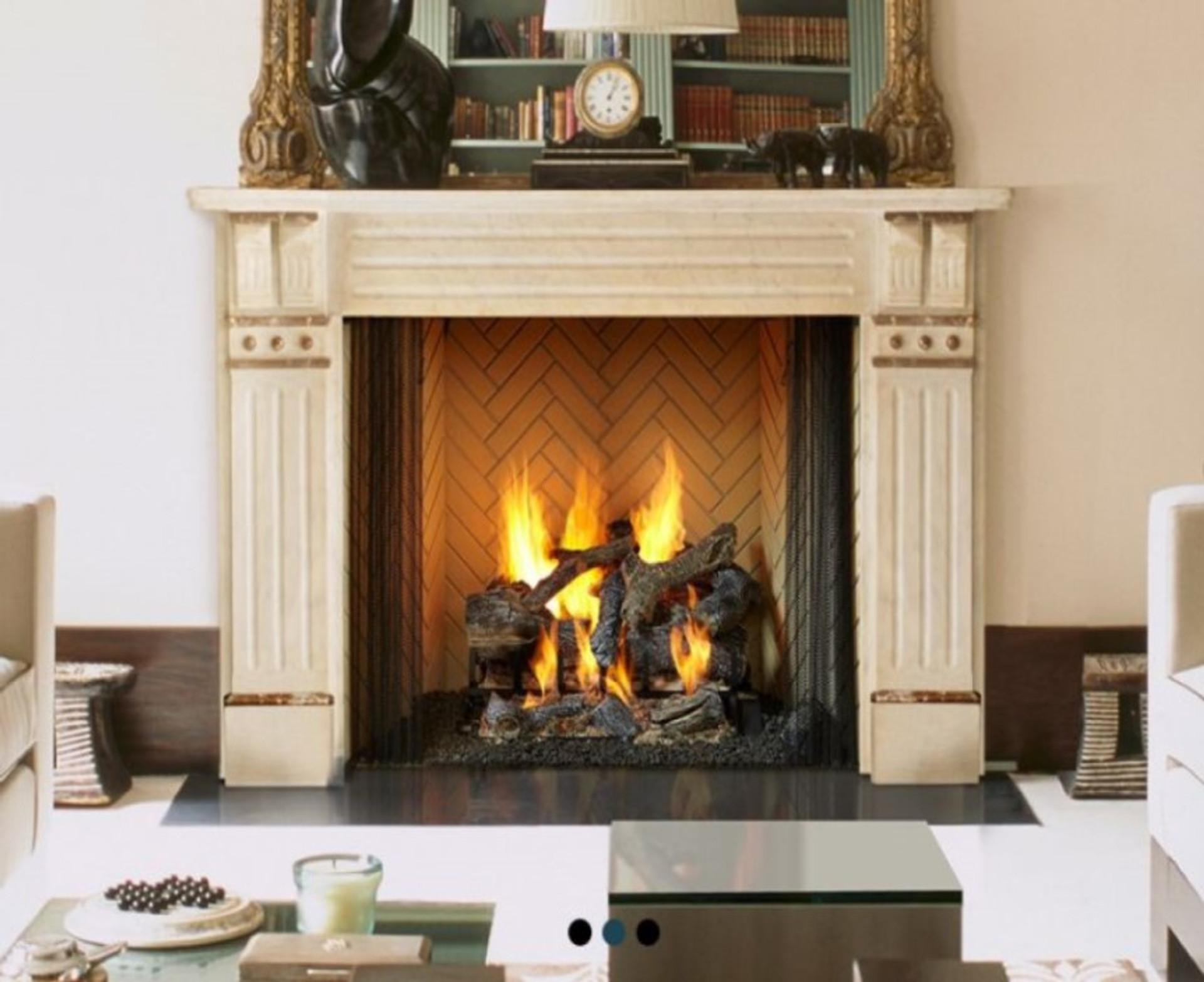 Firebox Ceramic Liner Kits for Superior Fireplace Buff Rustic and Buff  Herringbone