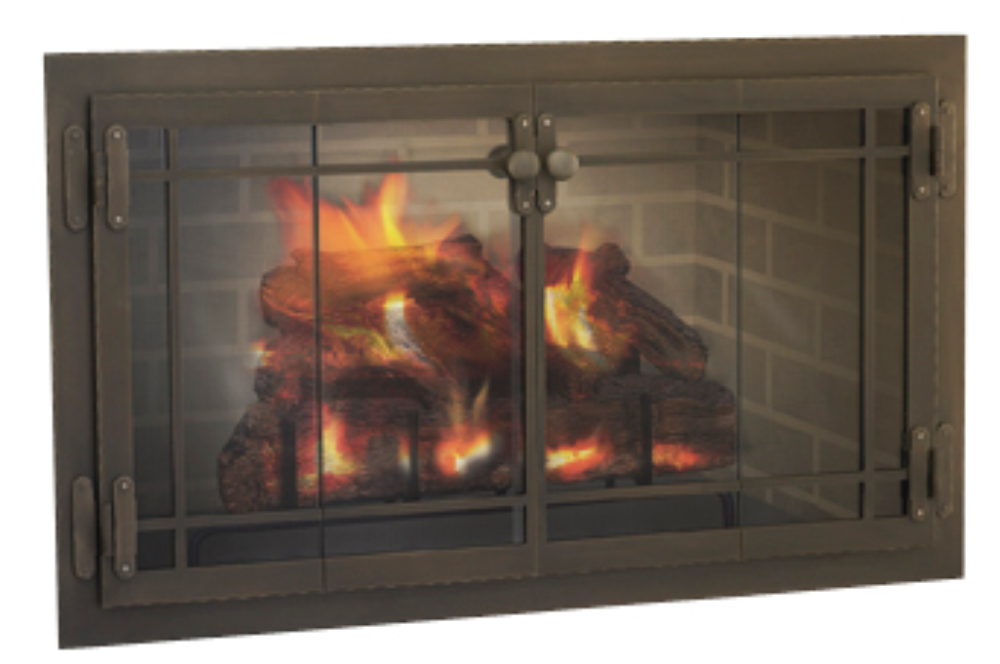 Craftsman Rustic Fireplace Door for Masonry Fireplaces