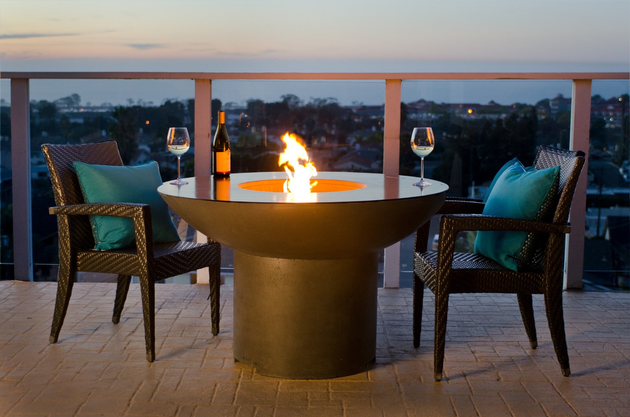 Lotus Dining Fire Table by American Fyre Design made of GFRC