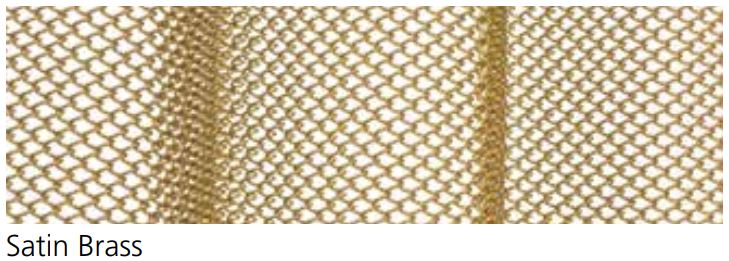Satin Brass Painted Mesh Curtains 1/4 or 3/16 Weave & Handles