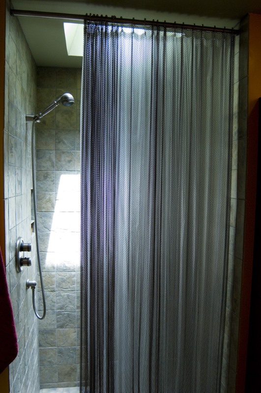 Mesh Aluminum Shower Curtain In Brite, Wire Mesh Shower Curtain