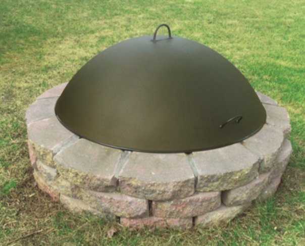 Round Dome Carbon Steel Fire Pit Cover, 40 Inch Fire Pit Lid