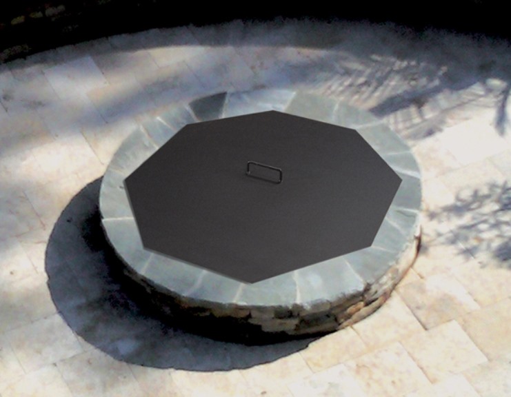 42 Inch Octagon Metal Fire Pit Cover In, Hexagon Shaped Fire Pit Cover