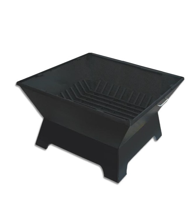 Square Metal Fire Pit With Grate, Square Wood Burning Fire Pit