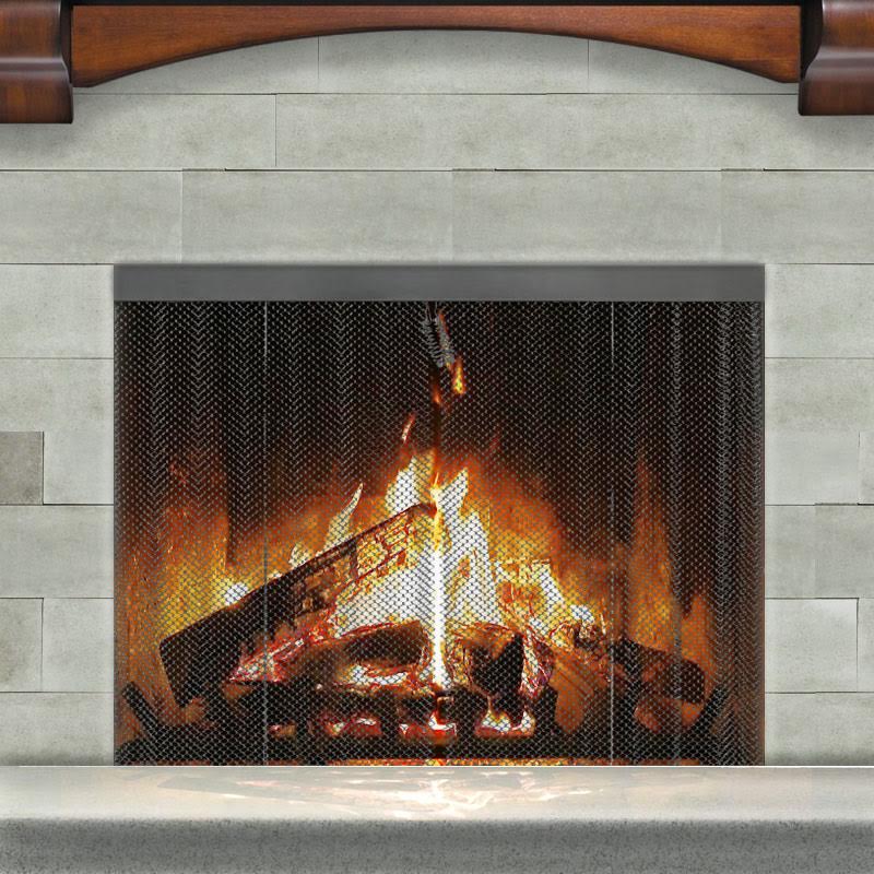 Matte Black Recessed Fireplace Screen, How To Repair Fireplace Screen