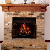 Prefab Fireplace With Brick Facing