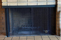 Mesh Curtain on Two Sided Fireplace
