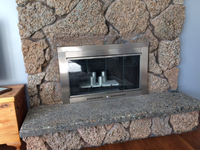 Sentry Contemporary Masonry Fireplace Door in Satin Nickel