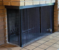 Mesh Curtain on Two Sided Fireplace - Side View