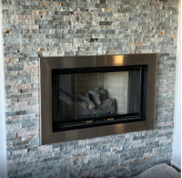 4 Sided Fireplace Surround Kit In Brushed Stainless Steel Customer Install