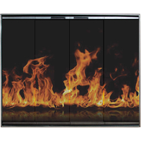 Portland Willamette Envison Fireplace Door - Satin Black Finish