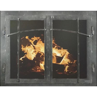 Classic Cabinet Craftsman Style Masonry Fireplace Door In Neutral Hammered Finish