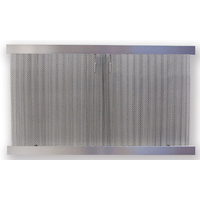 Satin Stainless Steel Bar Stock Fender With Black Recessed Fireplace Screen