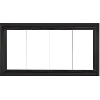 Zion Zero Clearance Fireplace Door - Matte Black - Square handles -  Clearview Bi-fold Doors