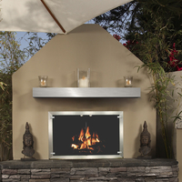 Brushed Stainless Steel Mantel Shelf - Great for outdoor fireplaces.