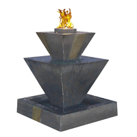 GFRC Double Oblique Fountain with Fire