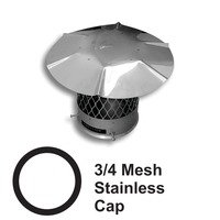 3/4 Inch Mesh Round Stainless Steel Chimney Caps