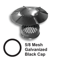 5/8 Inch Mesh Round Black Galvanized Steel Chimney Cap