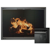 Arlington Fireplace Door for prefab fireplaces shown in Satin Black