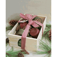 Twelve Goods of the Woods Pine Cone Fire Starters in an Apple Crate