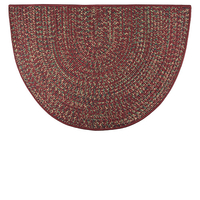 Braided Reversible Multicolor Red Hald Round Hearth Rug 27" x 48"